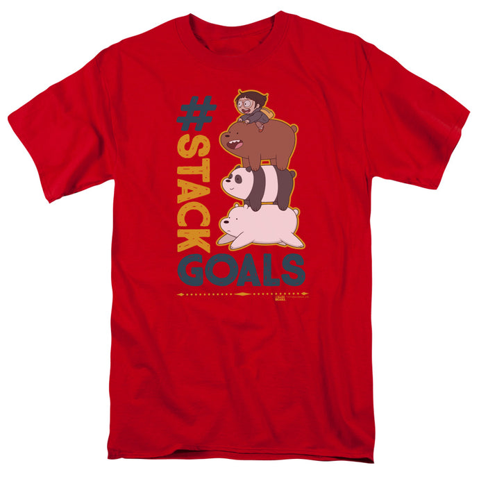We Bare Bears Stack Goals Mens T Shirt Red