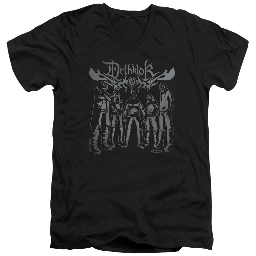 Metalocalypse Dethklok Band Mens Slim Fit V Neck T Shirt Black