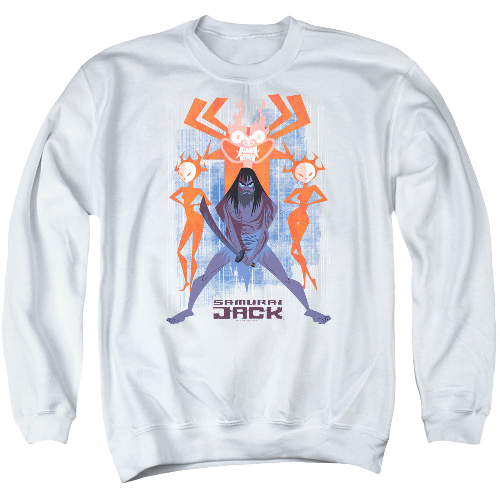 Samurai Jack Jack Vs Evil Mens Crewneck Sweatshirt White