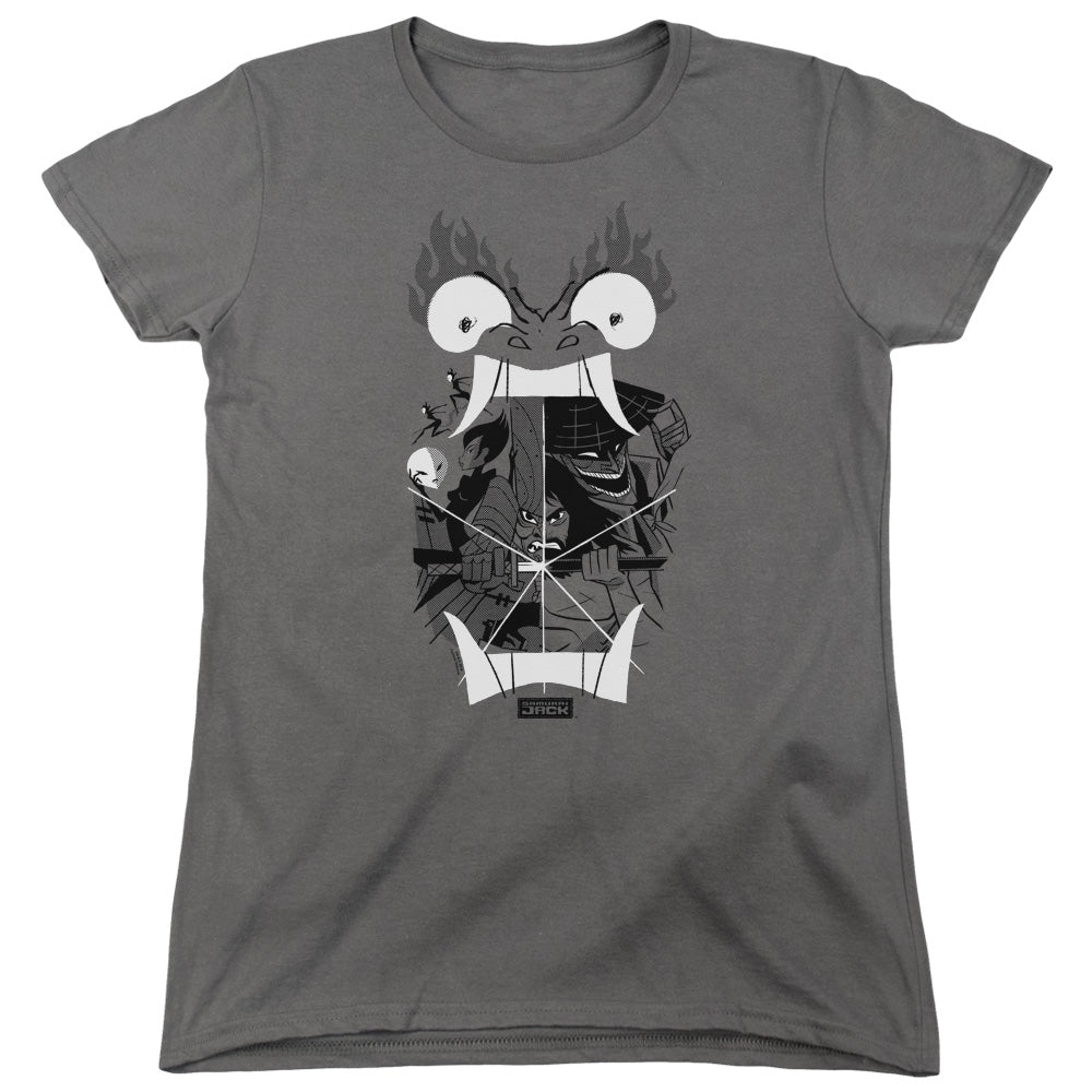 Samurai Jack Divisive Womens T Shirt Charcoal