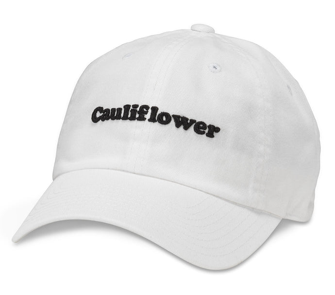 Cauliflower Foodie Slouch Curved Bill Hat White