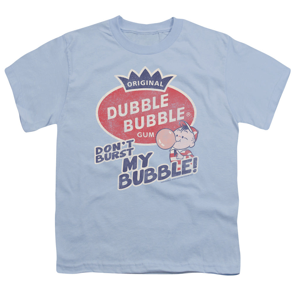 Dubble Bubble Burst Bubble Kids Youth T Shirt Light Blue Officially Licensed
