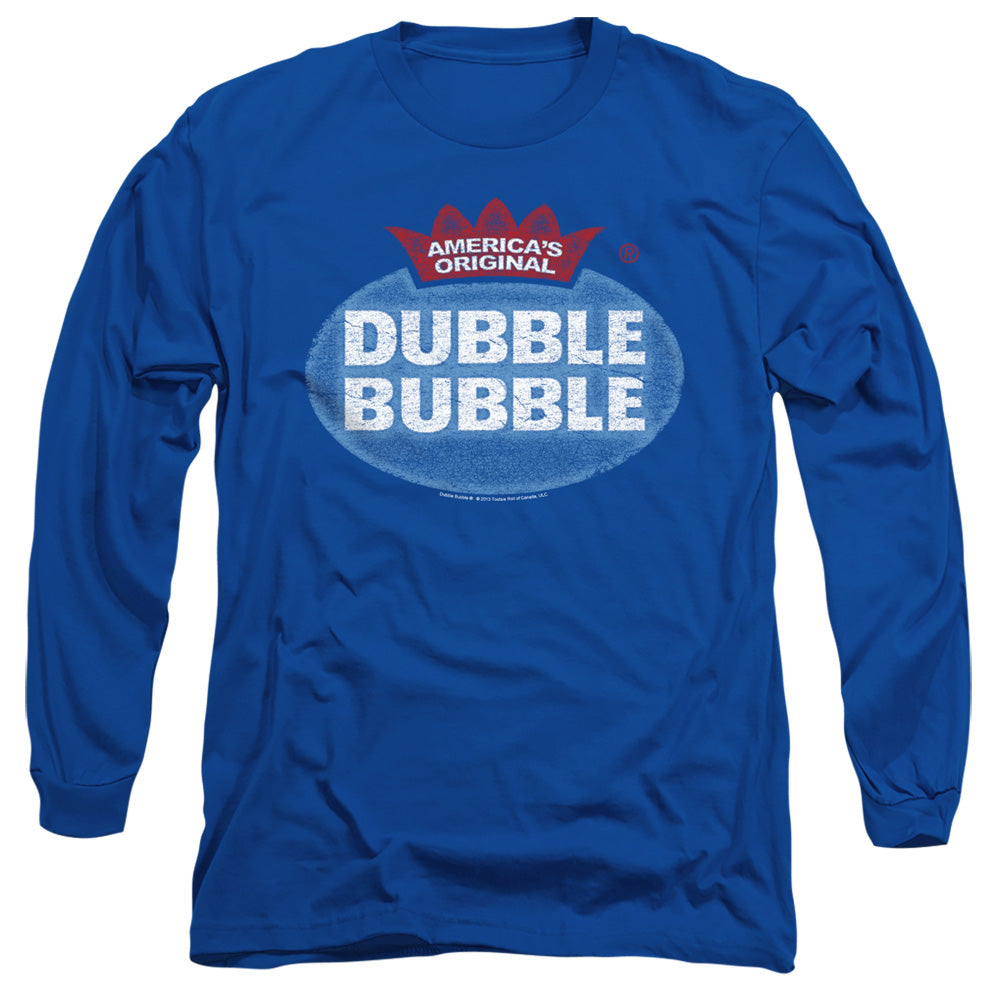 Dubble Bubble Vintage Logo Mens Long Sleeve Shirt Royal Blue Officially Licensed