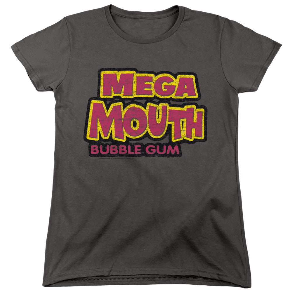 Dubble Bubble Mega Mouth Womens T Shirt Charcoal Officially Licensed