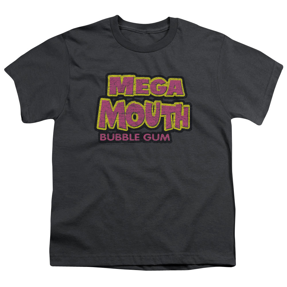 Dubble Bubble Mega Mouth Kids Youth T Shirt Charcoal Officially Licensed