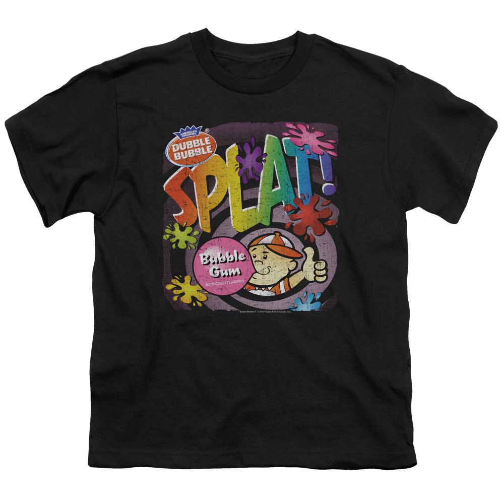 Dubble Bubble Splat Gum Kids Youth T Shirt Black Officially Licensed
