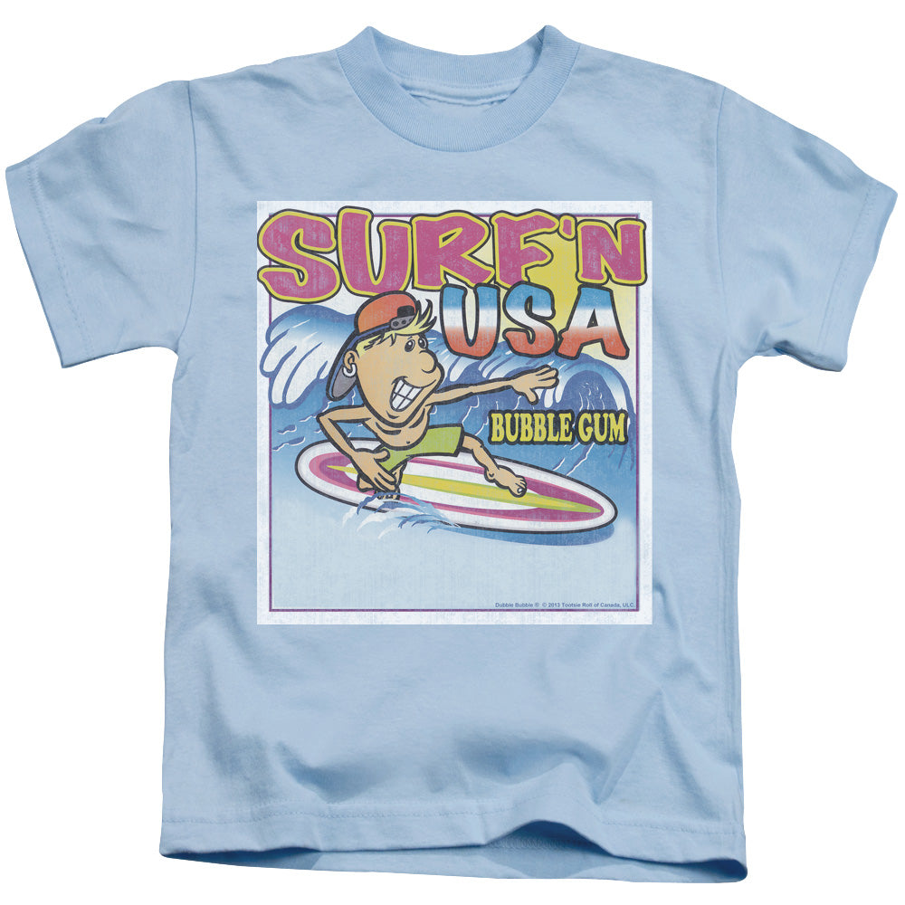Dubble Bubble Surfn Usa Gum Juvenile Kids Youth T Shirt Light Blue (7) Officially Licensed