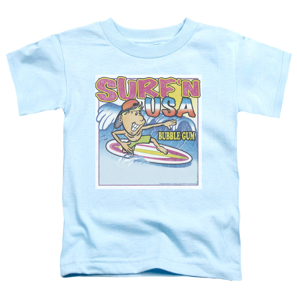 Dubble Bubble Surfn Usa Gum Toddler Kids Youth T Shirt Light Blue Officially Licensed