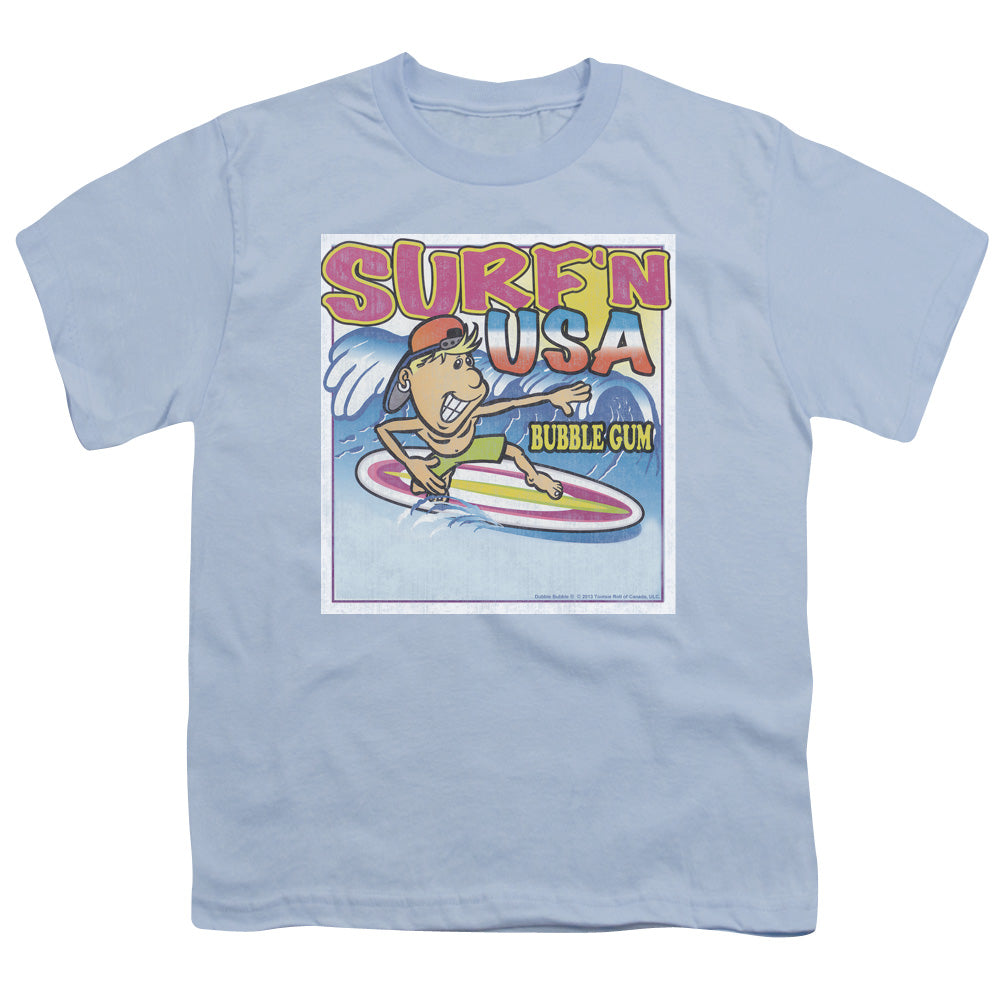 Dubble Bubble Surfn Usa Gum Kids Youth T Shirt Light Blue Officially Licensed