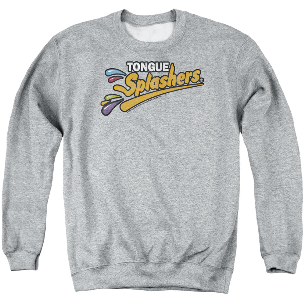 Dubble Bubble Tongue Splashers Logo Mens Crewneck Sweatshirt Athletic Heather Officially Licensed