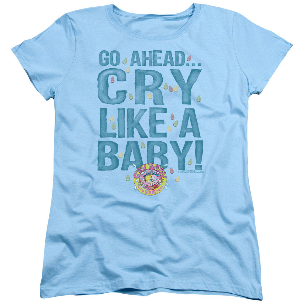 Dubble Bubble Cry Like a Baby Womens T Shirt Light Blue Officially Licensed