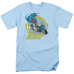 DC Comics Batgirl Motorcycle Mens T Shirt Light Blue