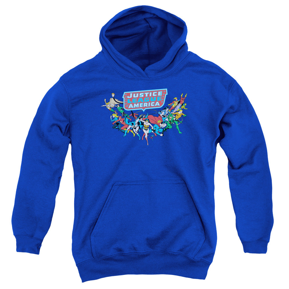 DC Comics Here They Come Kids Youth Hoodie Royal