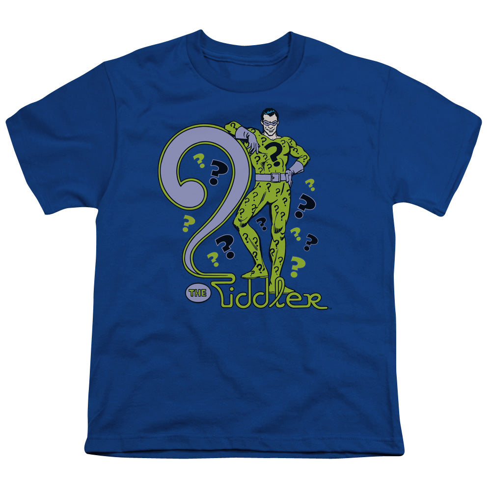 DC Comics the Riddler Kids Youth T Shirt Royal Blue