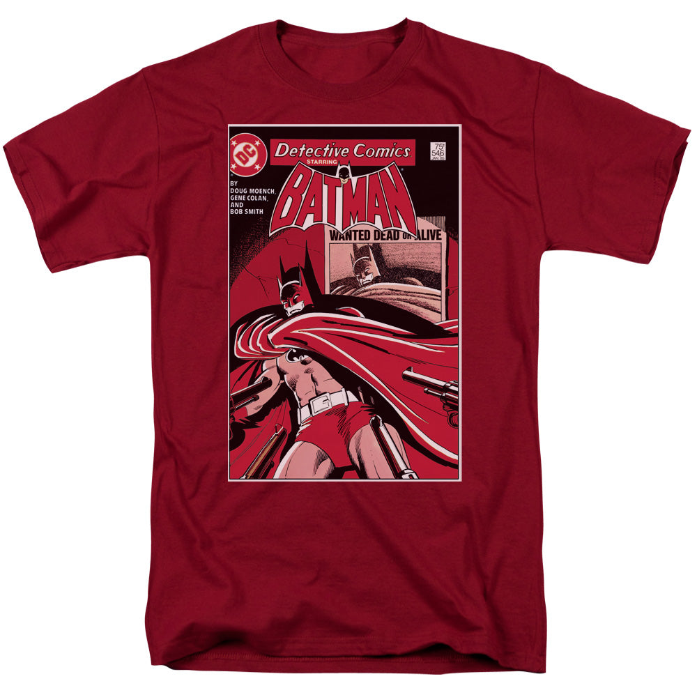 DC Comics Wanted Bat Mens T Shirt Cardinal