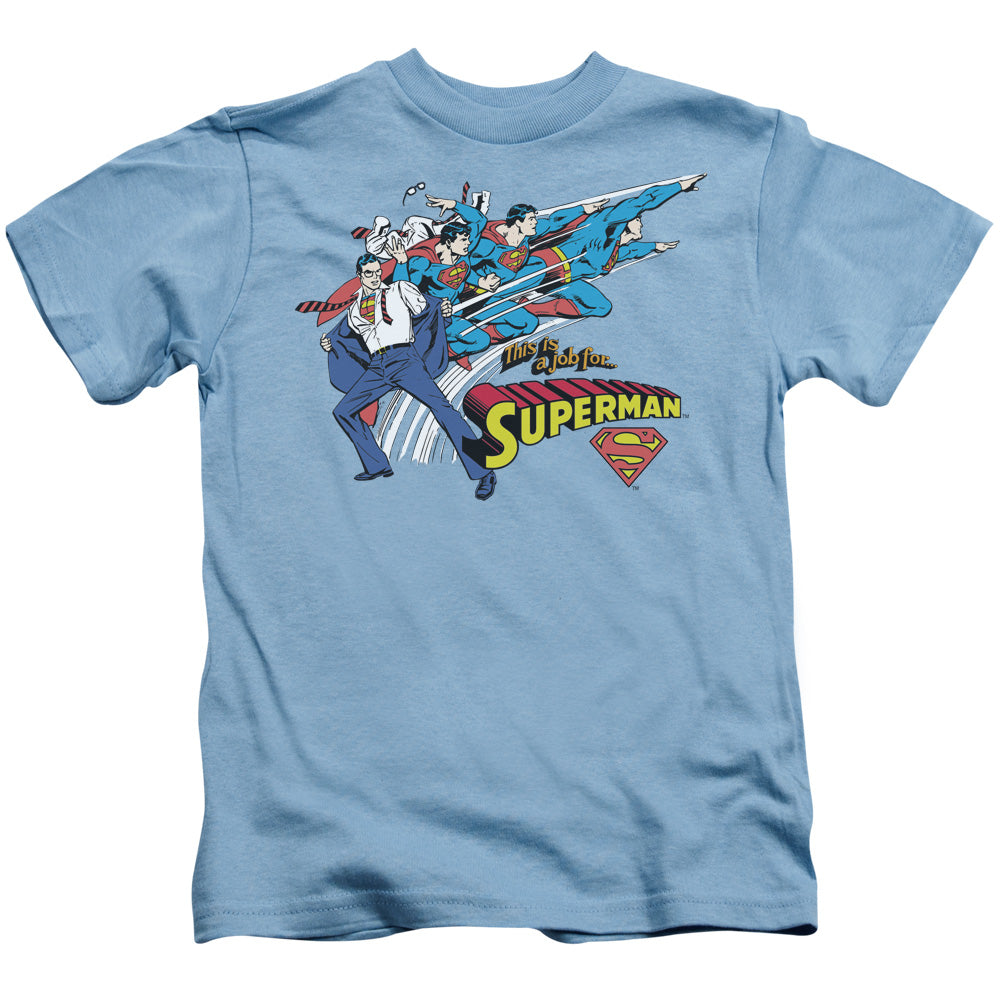 DC Comics Quick Change Juvenile Kids Youth T Shirt Carolina Blue