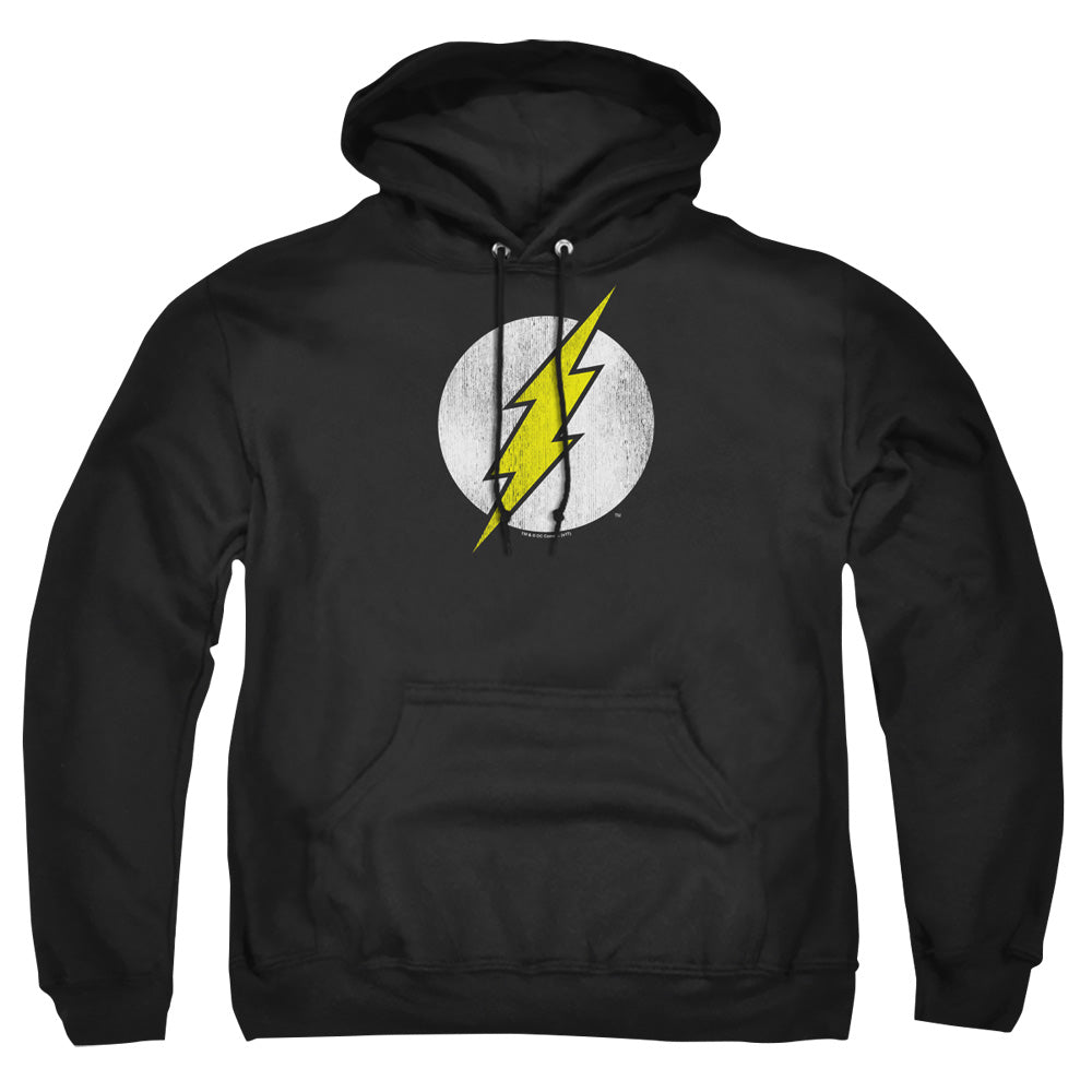 Dc Flash Flash Logo Distressed Mens Hoodie Black Officially Licensed