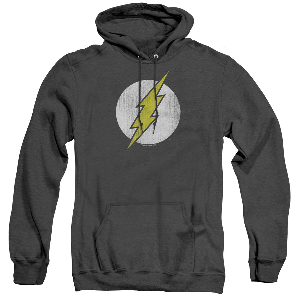 Dc Flash Flash Logo Distressed Mens Heather Hoodie Black Officially Licensed