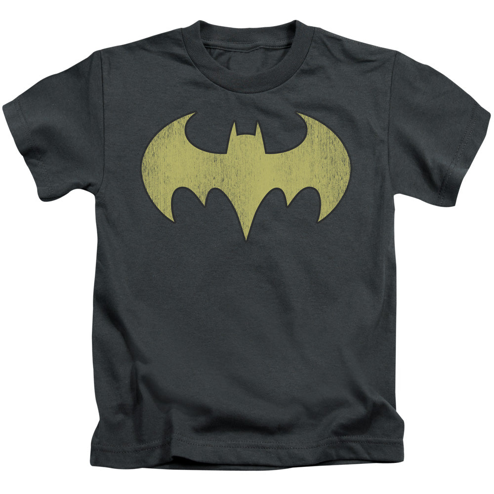DC Comics Batgirl Logo Distressed Juvenile Kids Youth T Shirt Charcoal