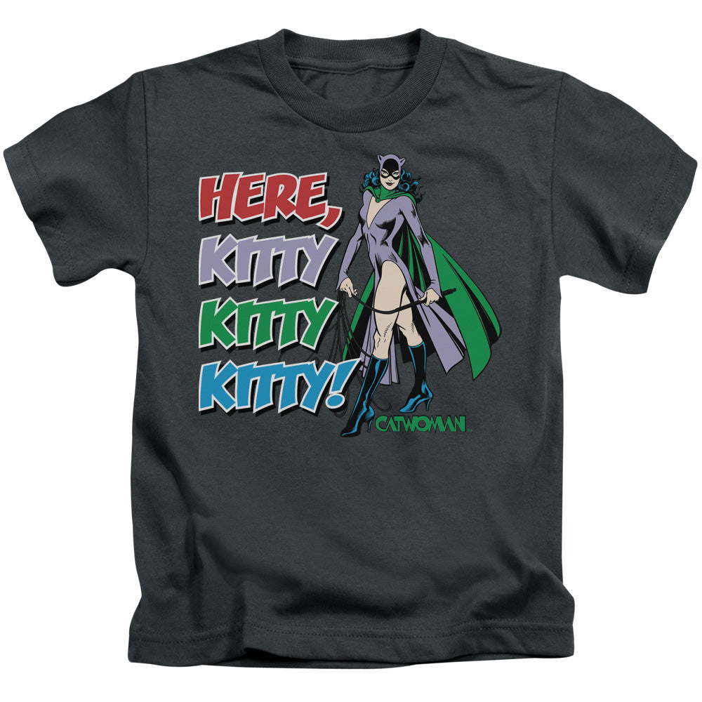 DC Comics Here Kitty Juvenile Kids Youth T Shirt Charcoal