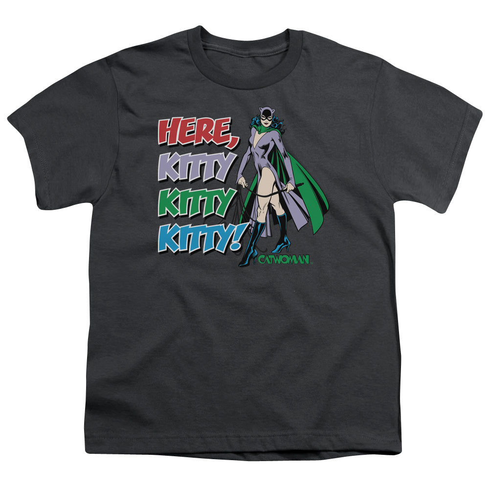 DC Comics Here Kitty Kids Youth T Shirt Charcoal