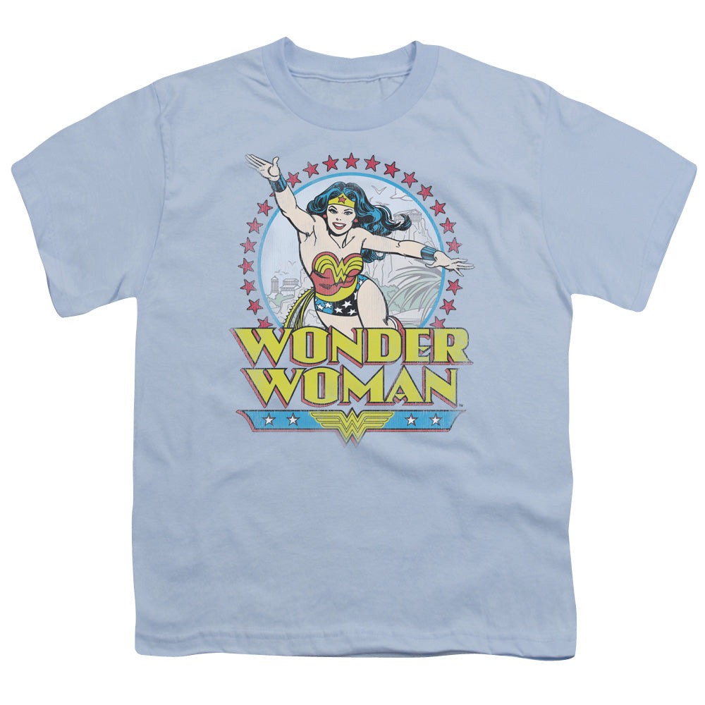 DC Comics Star of Paradise Island Kids Youth T Shirt Light Blue