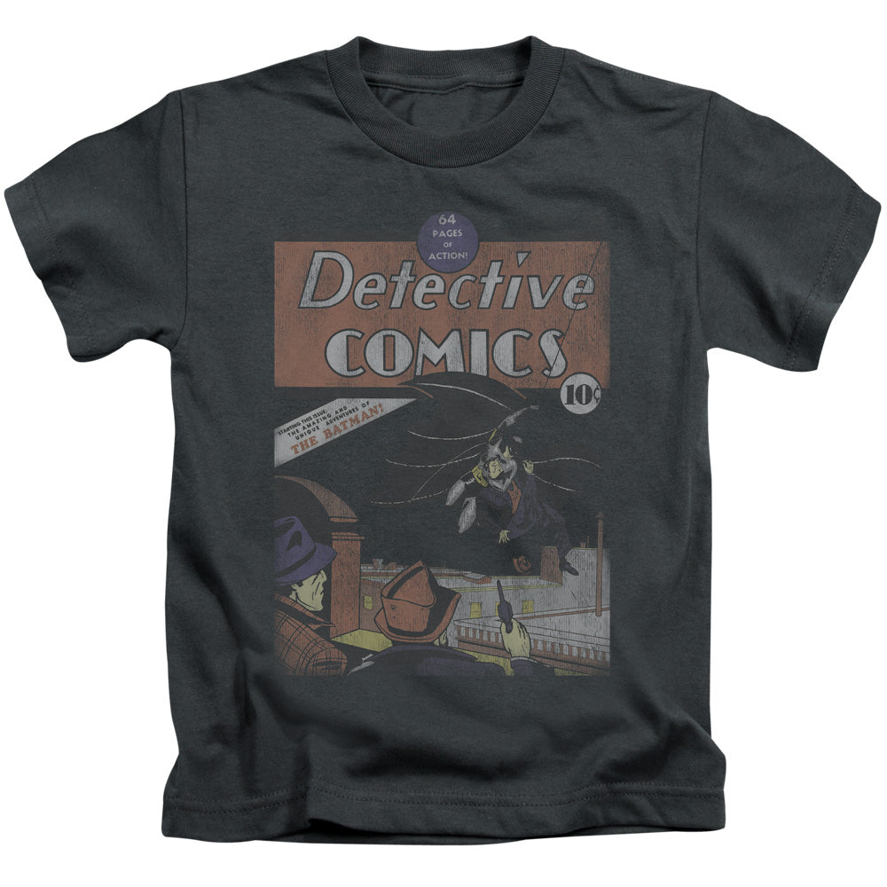 DC Comics Detective #27 Distressed Juvenile Kids Youth T Shirt Charcoal