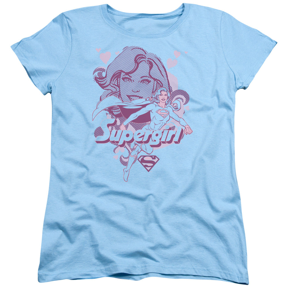 DC Comics Supergirl Womens T Shirt Light Blue