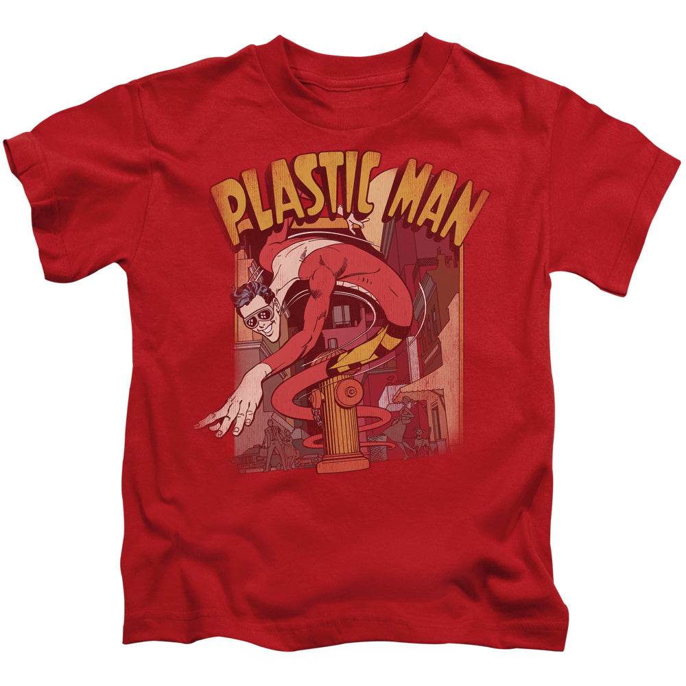 DC Comics Plastic Man Street Juvenile Kids Youth T Shirt Red