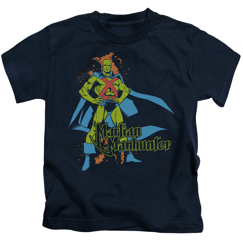 DC Comics Martian Manhunter Juvenile Kids Youth T Shirt Navy Blue