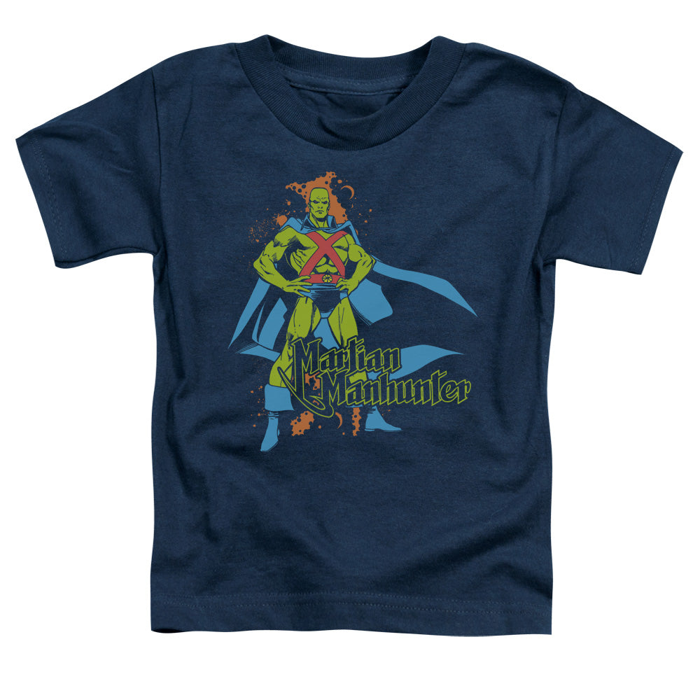 DC Comics Martian Manhunter Toddler Kids Youth T Shirt Navy Blue