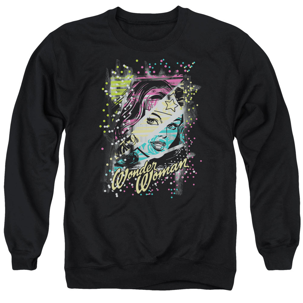 DC Comics Color Block Mens Crewneck Sweatshirt Black