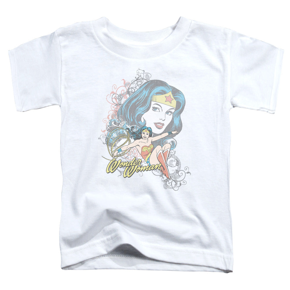 DC Comics Wonder Scroll Toddler Kids Youth T Shirt White