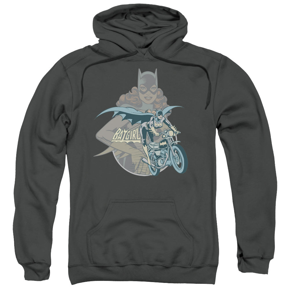 DC Comics Batgirl Biker Mens Hoodie Charcoal