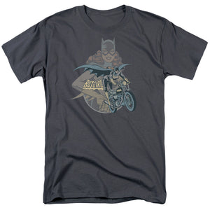 DC Comics Batgirl Biker Mens T Shirt Charcoal