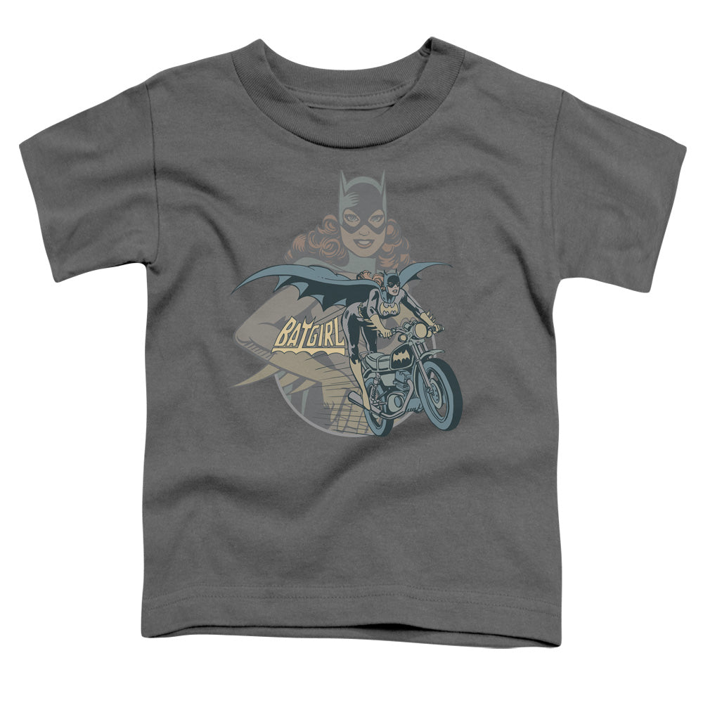 DC Comics Batgirl Biker Toddler Kids Youth T Shirt Charcoal