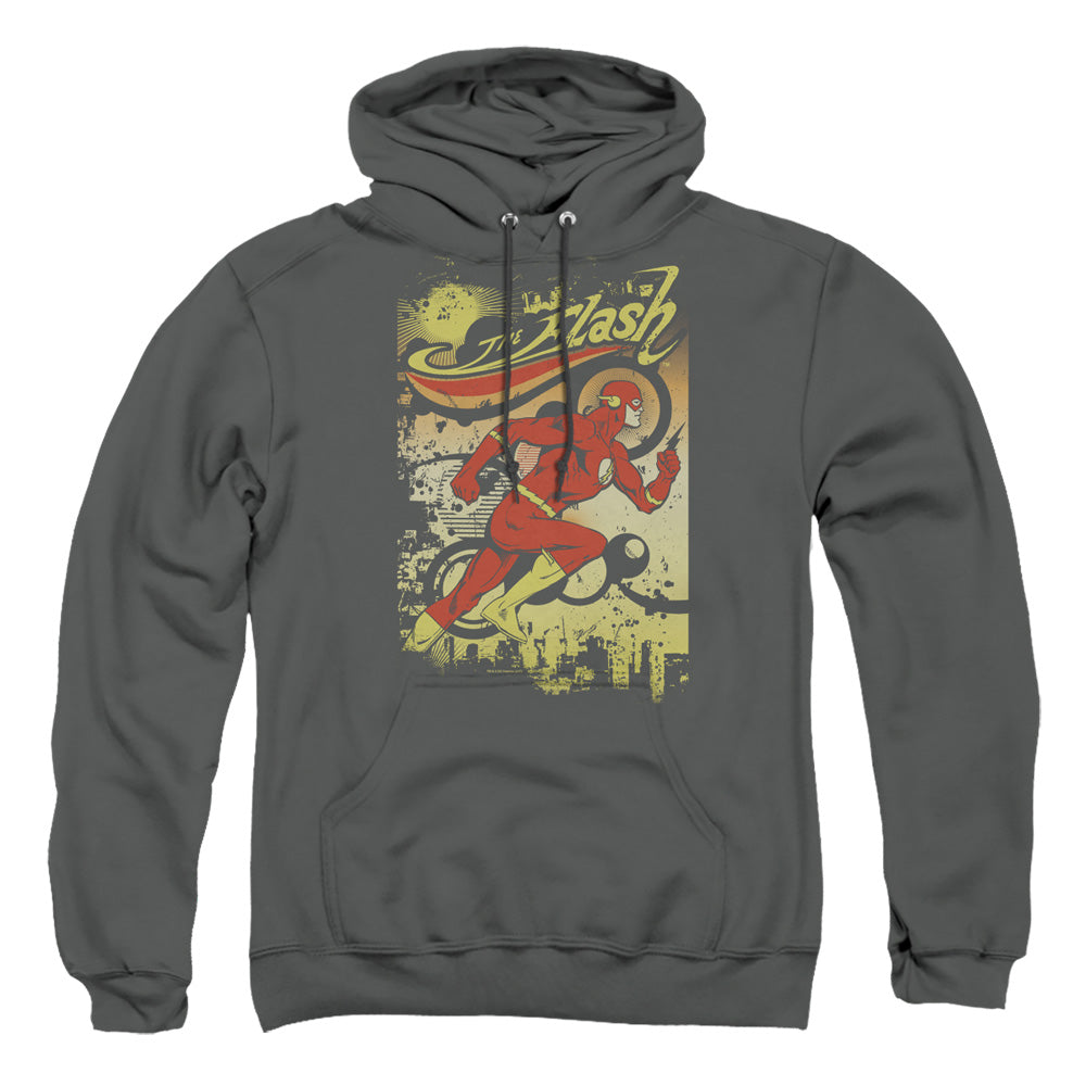 Dc Flash Just Passing Through Mens Hoodie Charcoal Officially Licensed