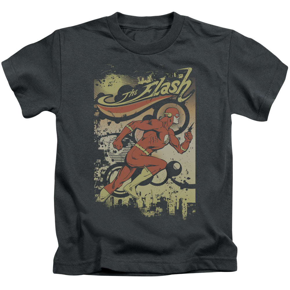 DC Comics Flash Just Passing Through Juvenile Kids Youth T Shirt Charcoal