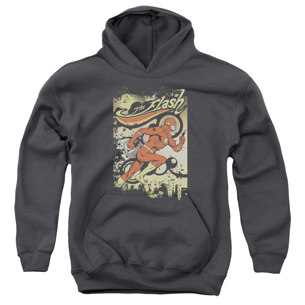 DC Comics Flash Just Passing Through Kids Youth Hoodie Charcoal