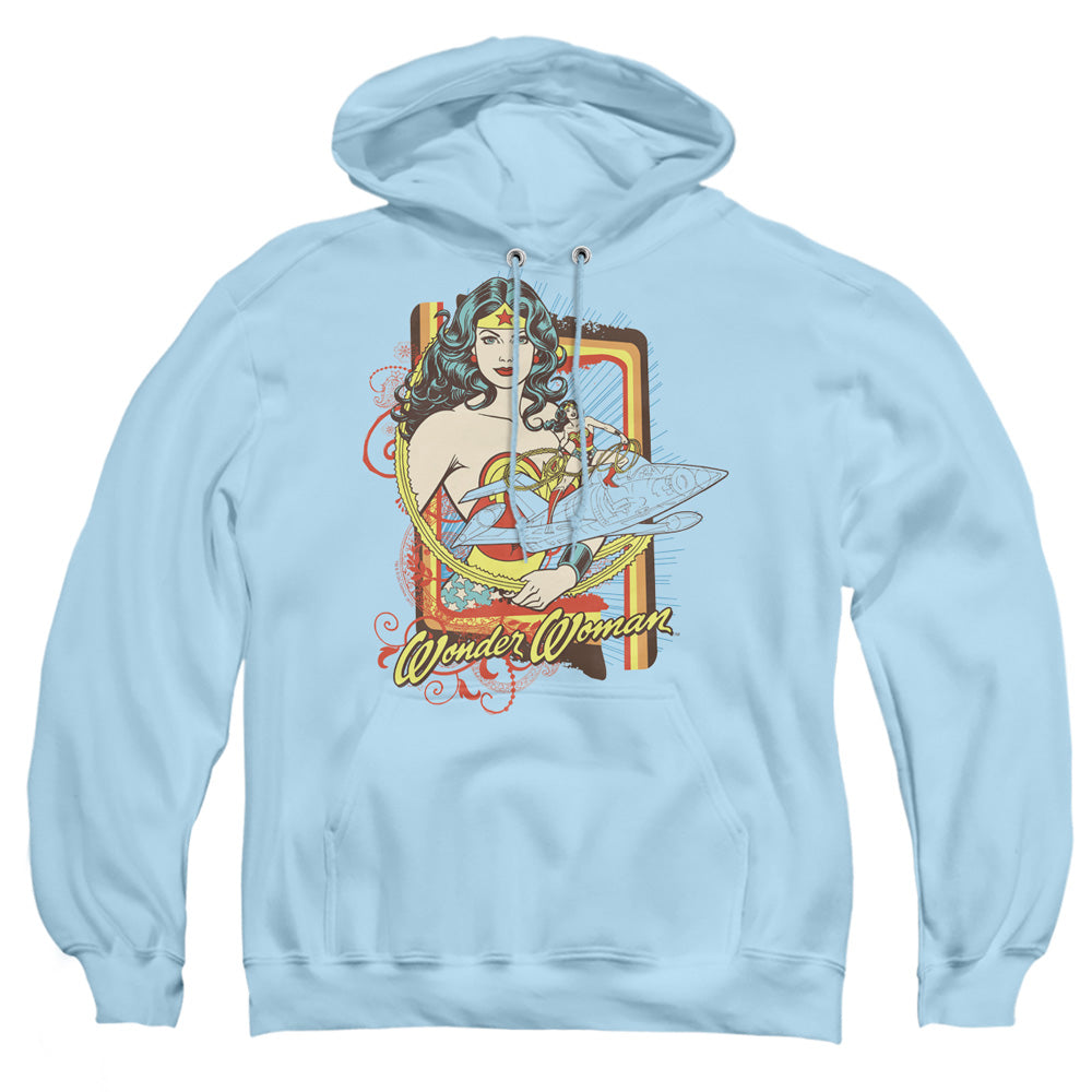 Dc Invisible Jet Mens Hoodie Light Blue Officially Licensed