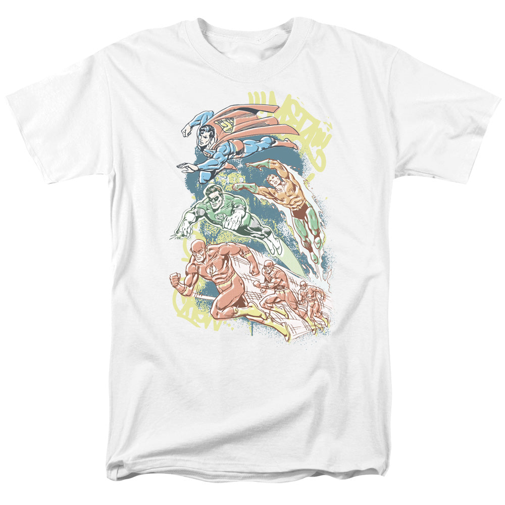 DC Comics Halftone League Mens T Shirt White