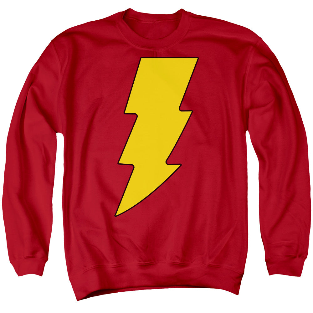 DC Comics Shazam Logo Mens Crewneck Sweatshirt Red