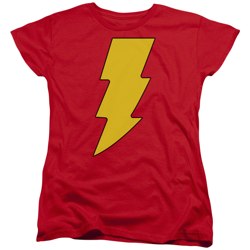 DC Comics Shazam Logo Womens T Shirt Red