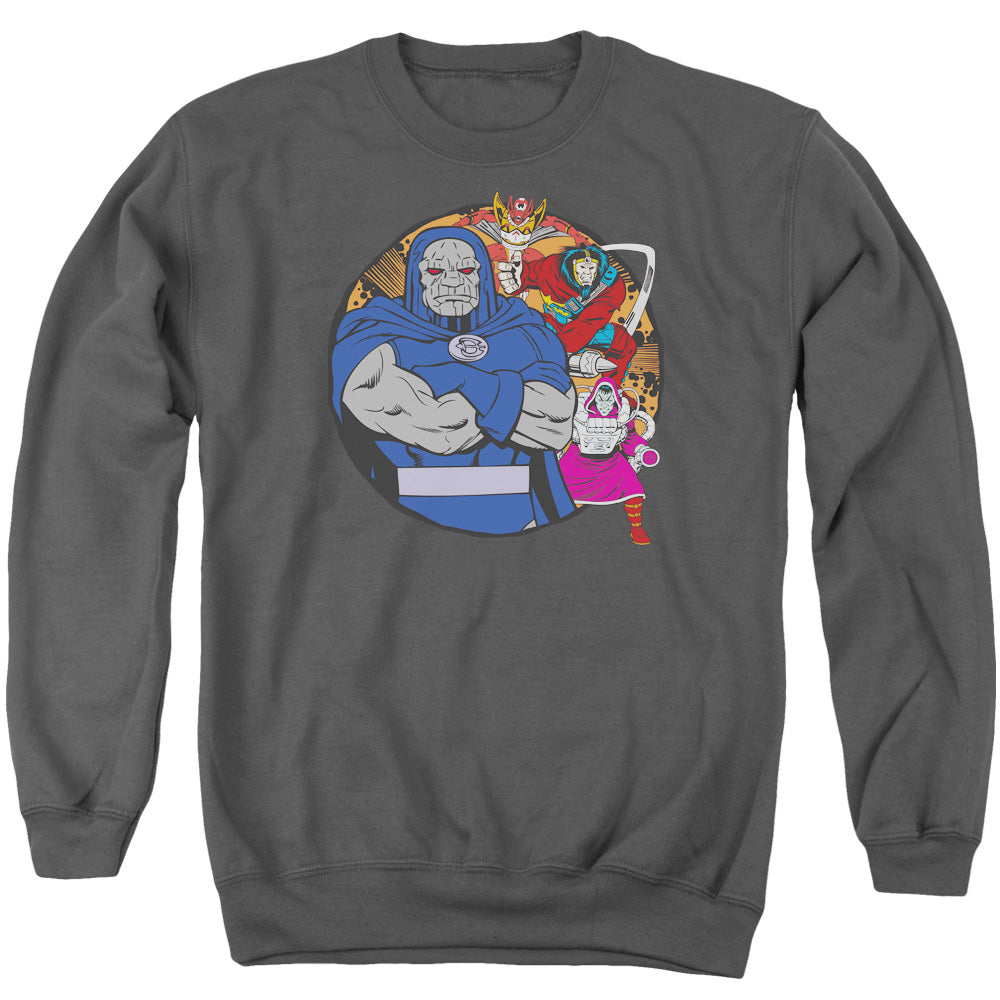 DC Comics Apokolips Represent Mens Crewneck Sweatshirt Charcoal