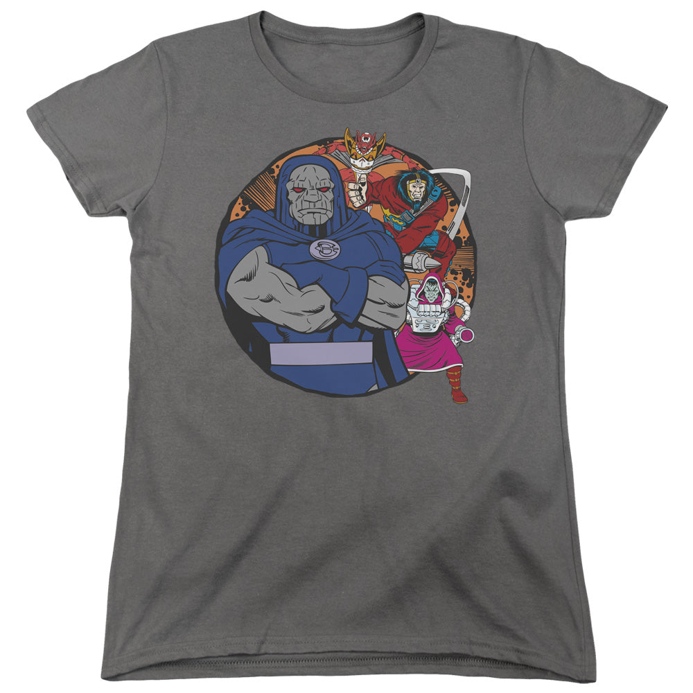 DC Comics Apokolips Represent Womens T Shirt Charcoal