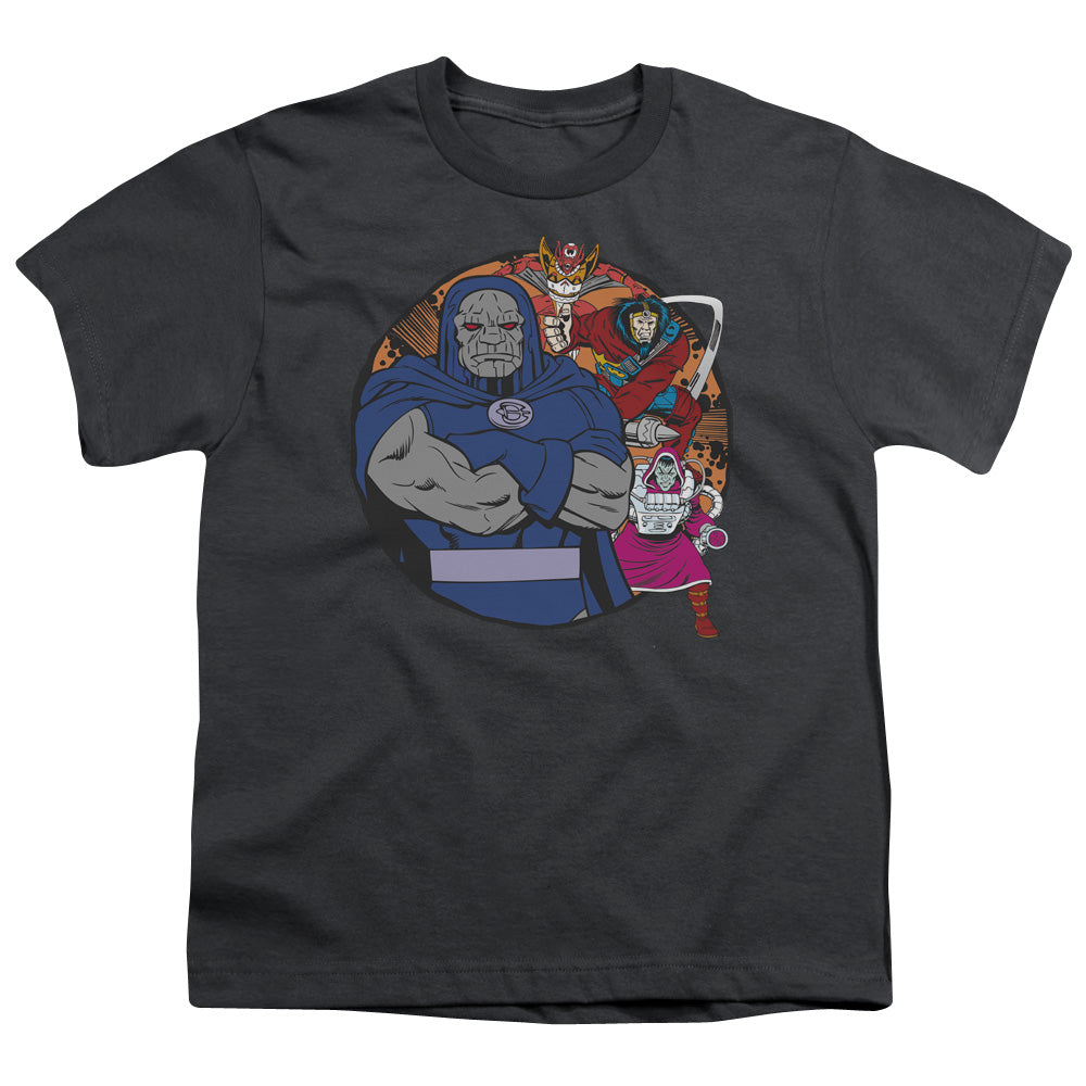 DC Comics Apokolips Represent Kids Youth T Shirt Charcoal