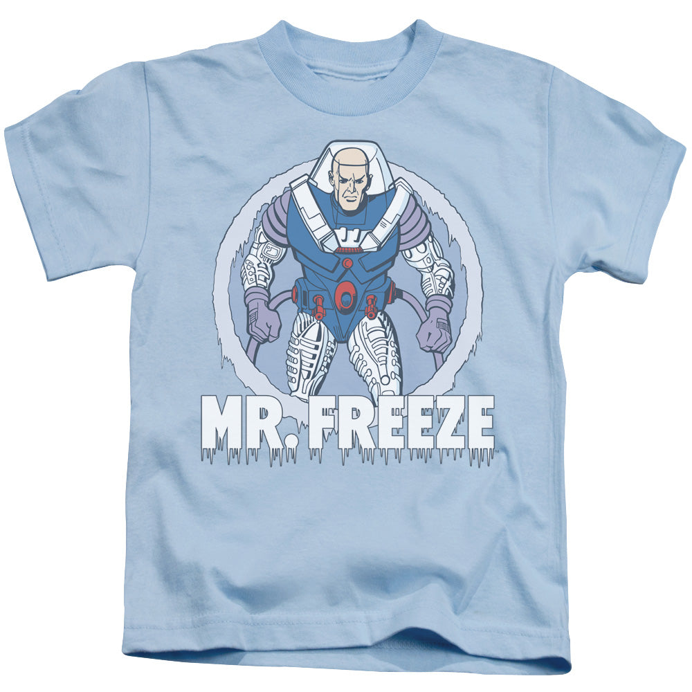 DC Comics Mr Freeze Juvenile Kids Youth T Shirt Light Blue