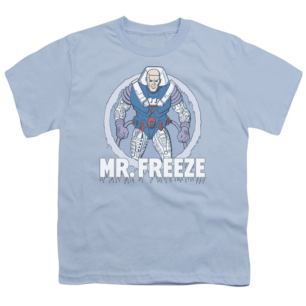 DC Comics Mr Freeze Kids Youth T Shirt Light Blue