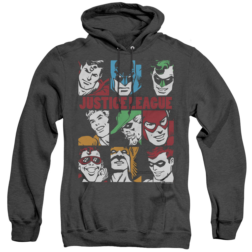DC Comics Nine Blocks of Justice Heather Mens Hoodie Black