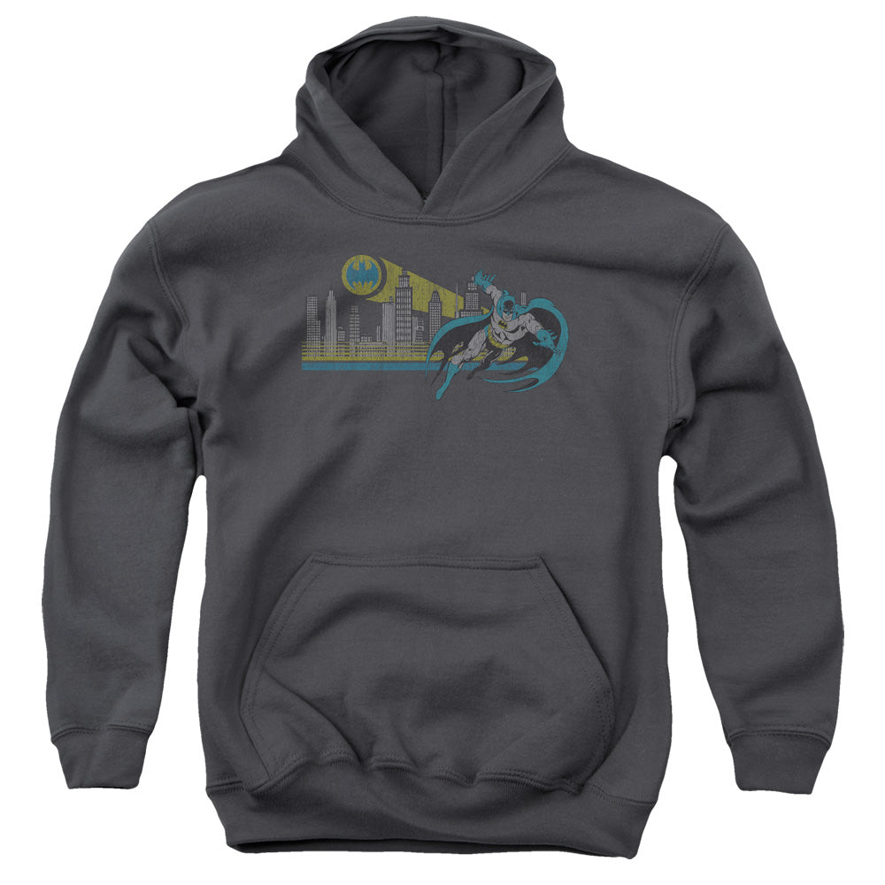DC Comics Gotham Retro Kids Youth Hoodie Charcoal